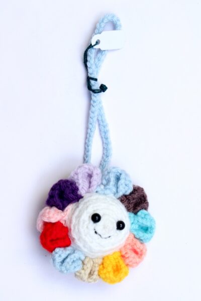Handmade Crochet Multicolor Smiley Bag Hanging
