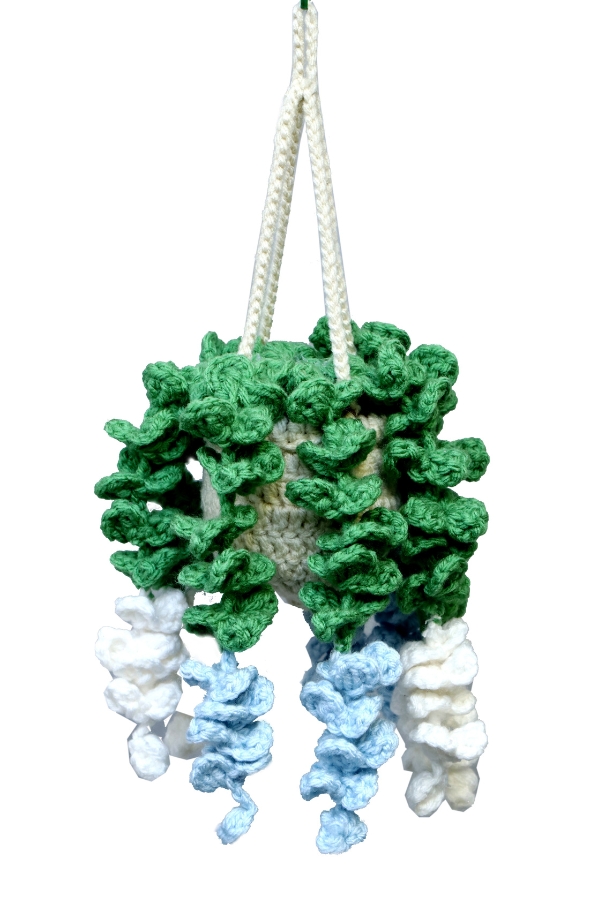 Handmade Crochet Hanging Pot Decor - Image 2