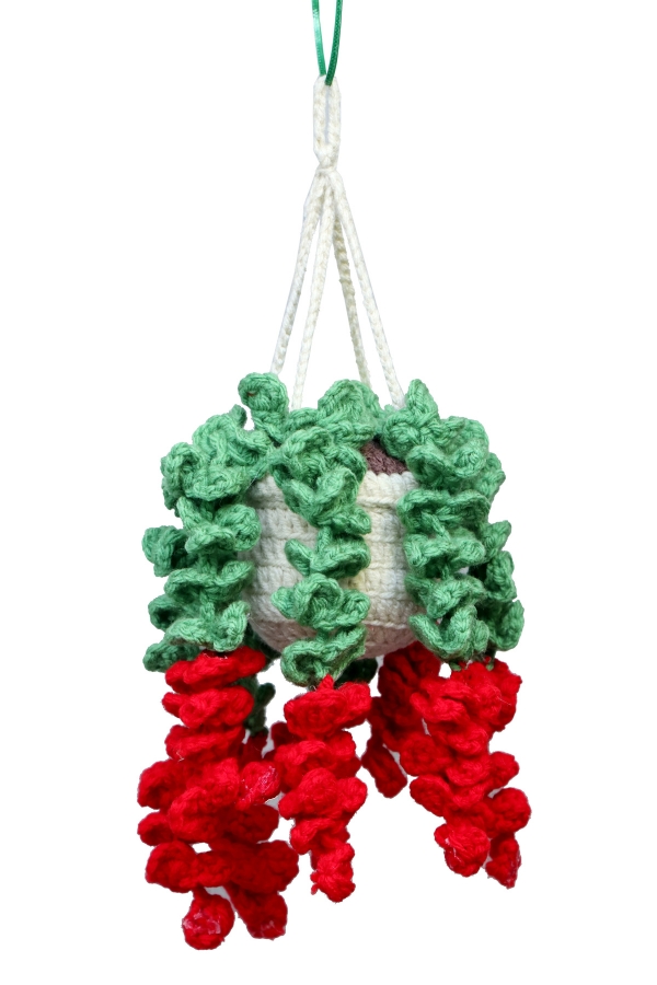 Handmade Crochet Hanging Pot Decor - Image 3