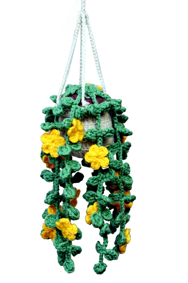 Handmade Crochet Hanging Pot Decor - Image 4