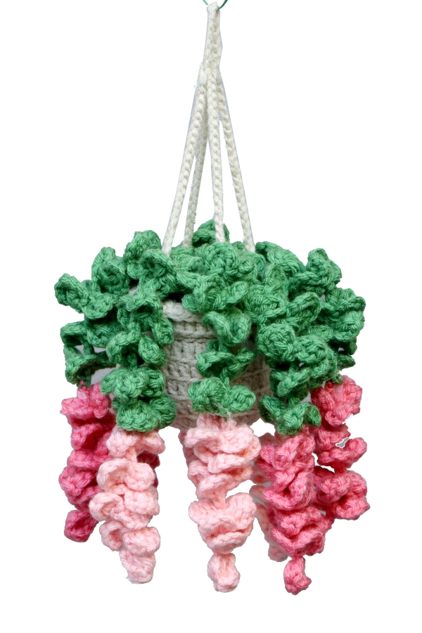 Handmade Crochet Hanging Pot Decor - Image 5