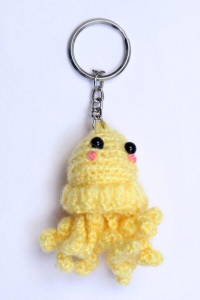 Handmade Crochet Jellyfish Keychain